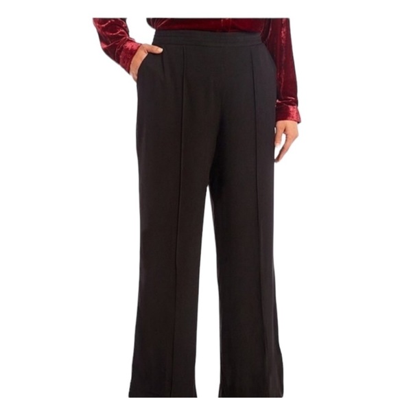 John Mark Black Wide Leg Pull On Casual Career Plus Pants 3X Style J41759PW - Picture 1 of 13